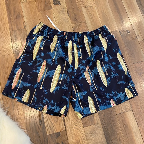 Nautica Swim Trunks Surf Board Print Shorts Size XL - Picture 2 of 10